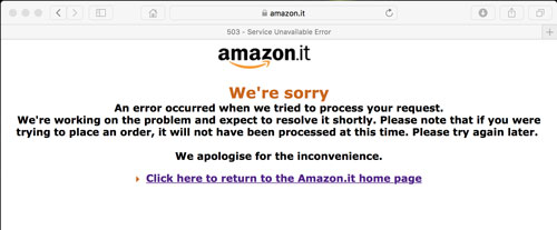 Errore di sistema Amazon
