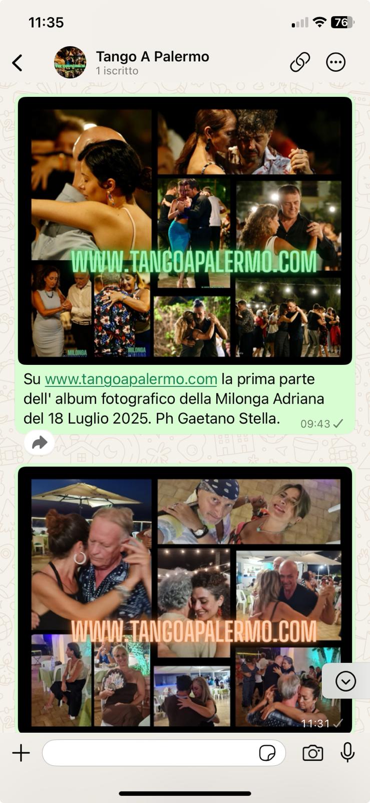 Whatsapp Tango A Palermo